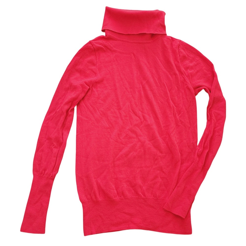 J.Crew Bright Red Merino Wool Turtleneck Sweater XS Long Sleeve Knit Top NWOT